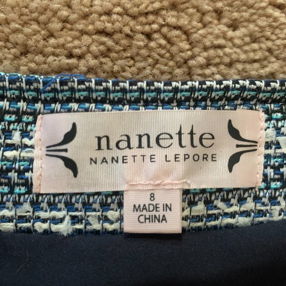 Nanette Lepore pencil skirt tweed blue size 8 - Picture 3 of 3